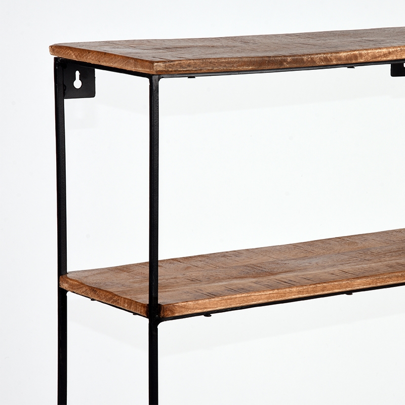 wanddecoratie metaal en hout